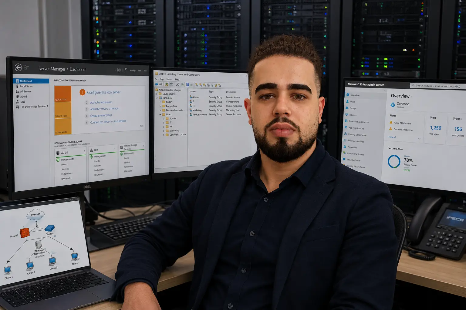 Consulente IT senior con infrastruttura server Windows, Active Directory e Azure per aziende PMI